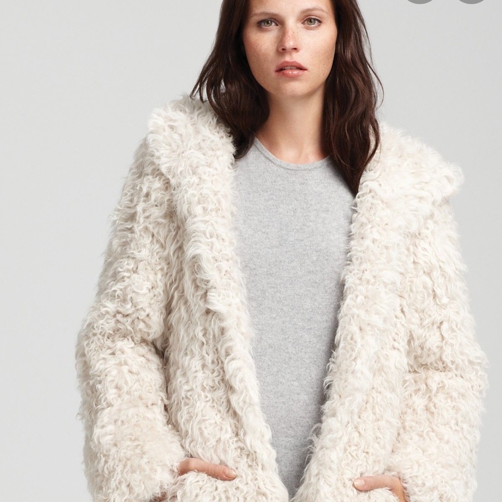 Theory 100% lamb hooded jacket